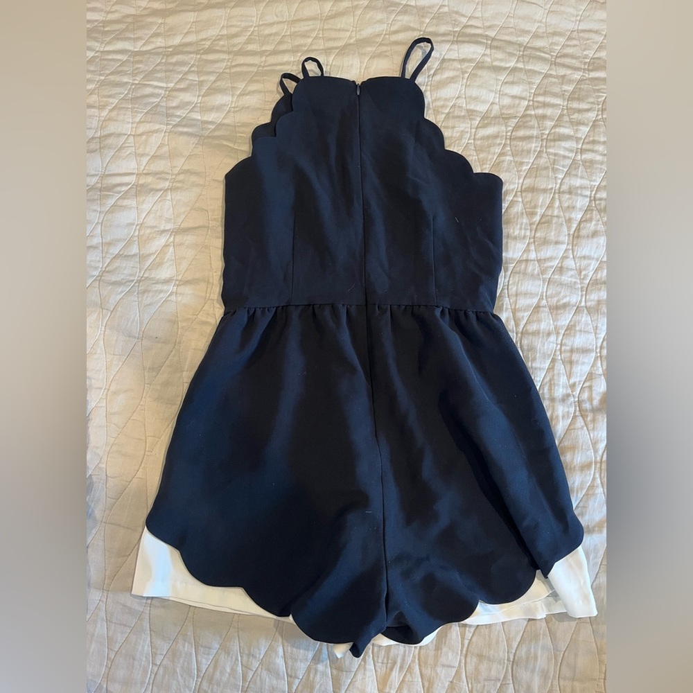 NEW Aqua High-Neck Romper Navy/White Size S - Picture 3 of 5